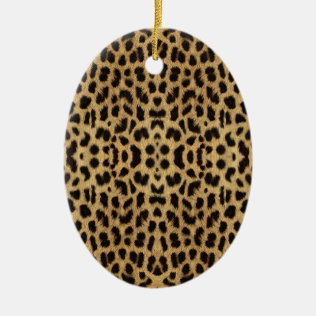 Cerâmica Ornamento Oval de impressão leopardo (Frente)