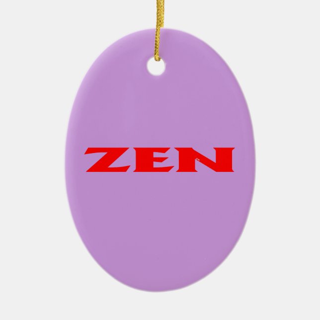 Cerâmica Ornamento oval de lilac vermelho Zen (Frente)