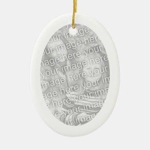 Cerâmica Ornamento Oval de Quadro Branco
