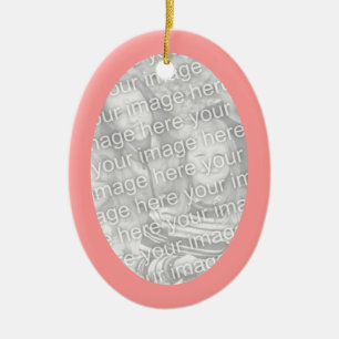 Cerâmica Ornamento Oval de Quadro Rosa