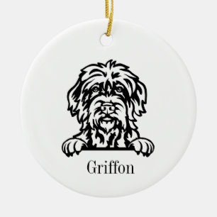 Cerâmica Ornamento para cães de Griffon com Ponta Wirehaire