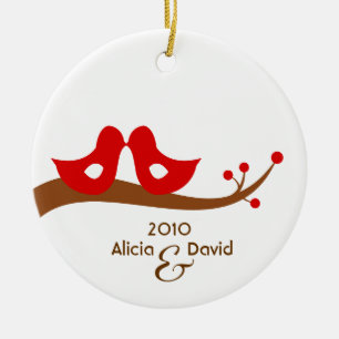 Cerâmica Ornamento pequeno da árvore de Natal de dois