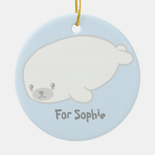 Cerâmica Ornamento personalizado bonito do selo de bebê