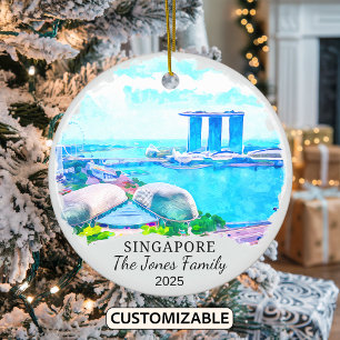 Cerâmica Ornamento Personalizado da Cidade de Singapura, Si