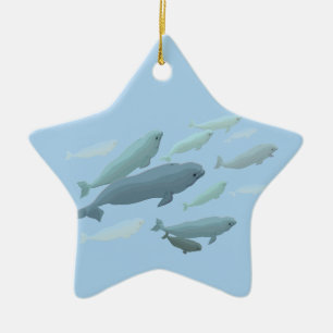 Cerâmica Ornamento Personalizado de Baleias Beluga