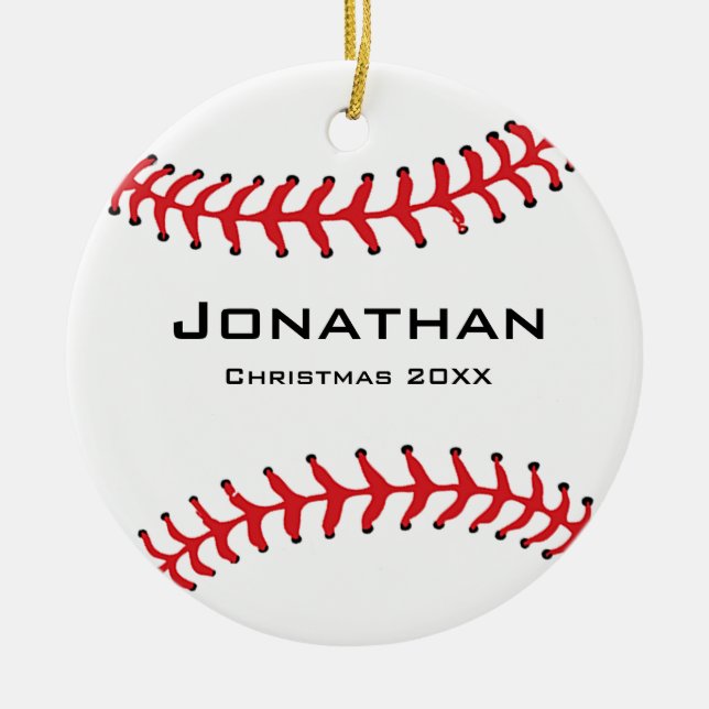 Cerâmica Ornamento Personalizado de Baseball Softball (Frente)