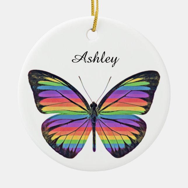 Cerâmica Ornamento Personalizado de Borboleta (Frente)