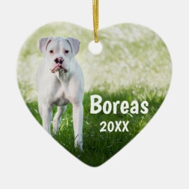 Cerâmica Ornamento Personalizado de Cães de Natal White Box