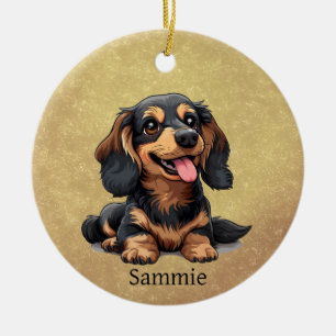 Cerâmica Ornamento Personalizado De Cão Cãozinho Cachshund