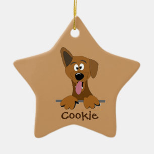 Cerâmica Ornamento Personalizado de Cão de Cartoon de Nome