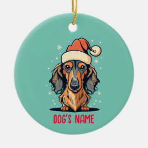 Cerâmica Ornamento Personalizado de Cão de Dachshund de Cab