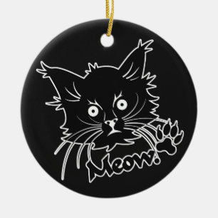 Cerâmica ornamento personalizado de Cat Preta
