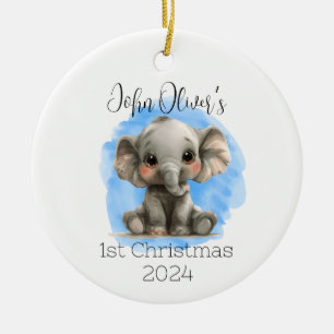 Cerâmica Ornamento Personalizado de Elefante do Baby Boy