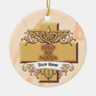 Cerâmica Ornamento personalizado de enfermagem PRN Caduceus