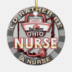 Cerâmica ornamento personalizado de enfermeiras em Ohio Nur