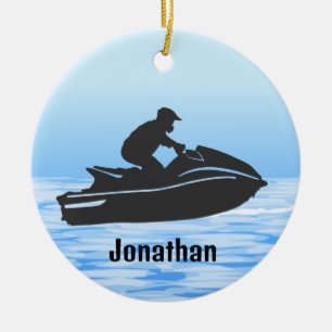 Cerâmica Ornamento Personalizado de Esqui Jet