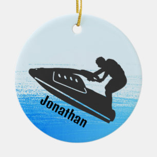 Cerâmica Ornamento Personalizado de Esqui Jet
