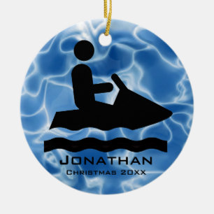 Cerâmica Ornamento Personalizado de Esqui Jet