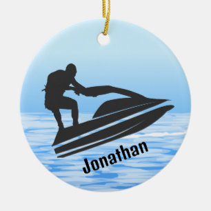 Cerâmica Ornamento Personalizado de Esqui Jet