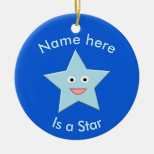 Cerâmica Ornamento Personalizado de Estrela de Celebração