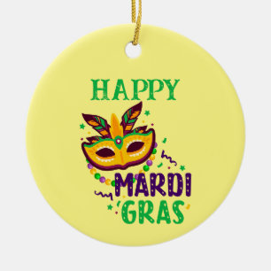 Cerâmica Ornamento Personalizado de Fotos Mardi Gras