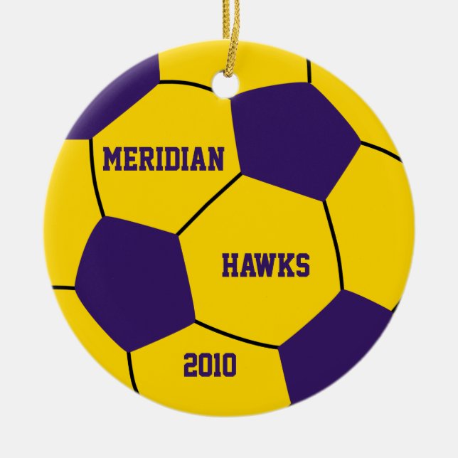 Cerâmica Ornamento Personalizado de Futebol (Frente)
