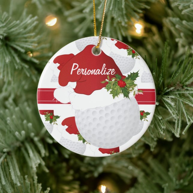 Cerâmica Ornamento Personalizado de Golfe de Natal (Árvore)