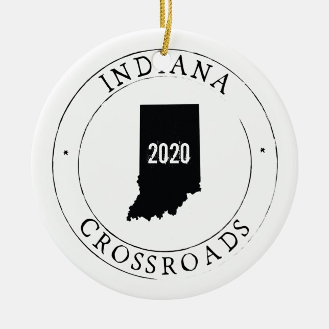 Cerâmica Ornamento Personalizado de Indiana (Frente)