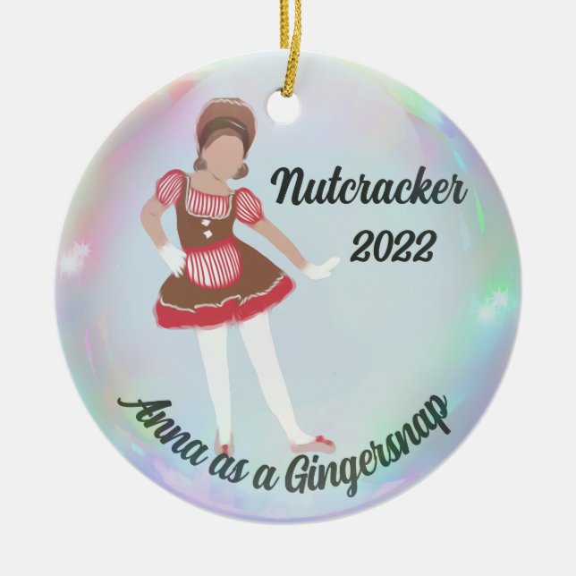 Cerâmica Ornamento Personalizado de Invólucro - Gingersnap (Frente)