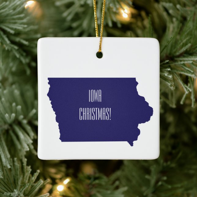 Cerâmica Ornamento Personalizado de Iowa (Árvore)