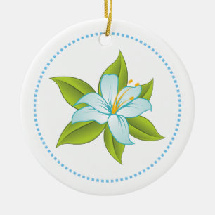 Cerâmica ornamento personalizado de lírio azul-claro Starga