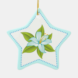 Cerâmica ornamento personalizado de lírio azul-claro Starga