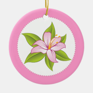 Cerâmica ornamento personalizado de lírio cor-de-rosa Starg