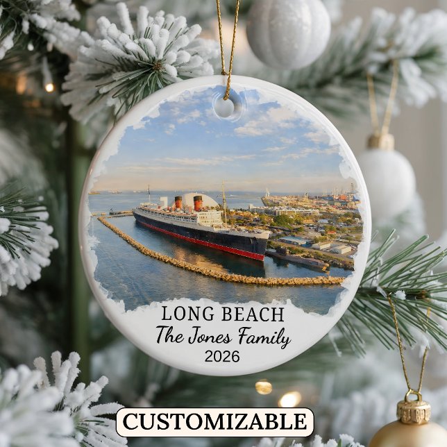 Cerâmica Ornamento Personalizado de Long Beach Califórnia C (Criador carregado)