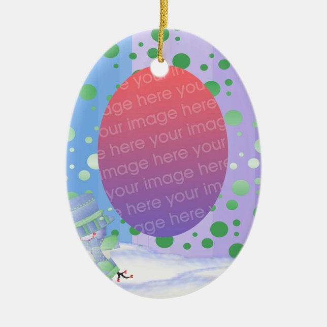 Cerâmica Ornamento personalizado de manutenção de fotos (Frente)