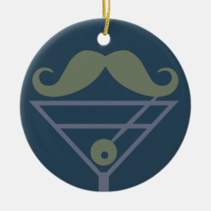 Cerâmica ornamento personalizado de Martini Mustache