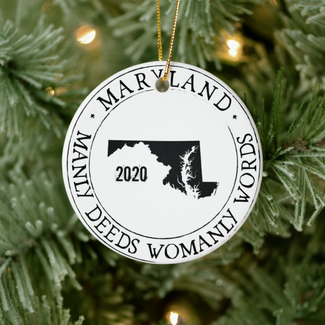 Cerâmica Ornamento Personalizado de Maryland (Árvore)