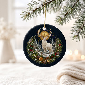 Cerâmica Ornamento Personalizado de Natal da Família White