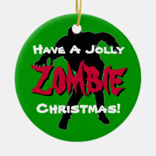 Cerâmica Ornamento Personalizado de Natal Jolly Zombie (Ver