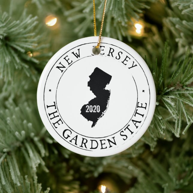 Cerâmica Ornamento Personalizado de Nova Jersey (Árvore)