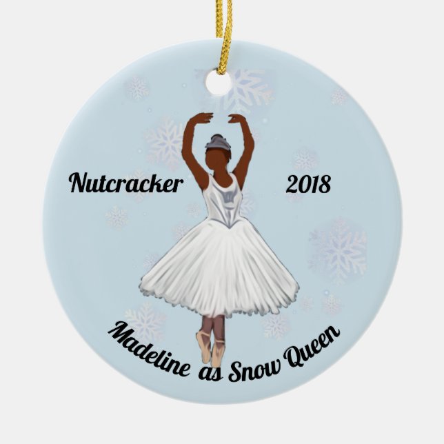 Cerâmica Ornamento Personalizado de Nozes - Rainha de Neve (Frente)
