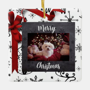 Cerâmica Ornamento Personalizado de Pet de Natal