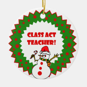 Cerâmica Ornamento Personalizado de Professores Snowman