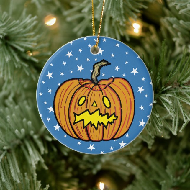 Cerâmica Ornamento Personalizado de Pumpkin Halloween (Árvore)