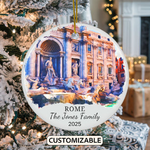 Cerâmica Ornamento Personalizado de Roma, Itália Presente