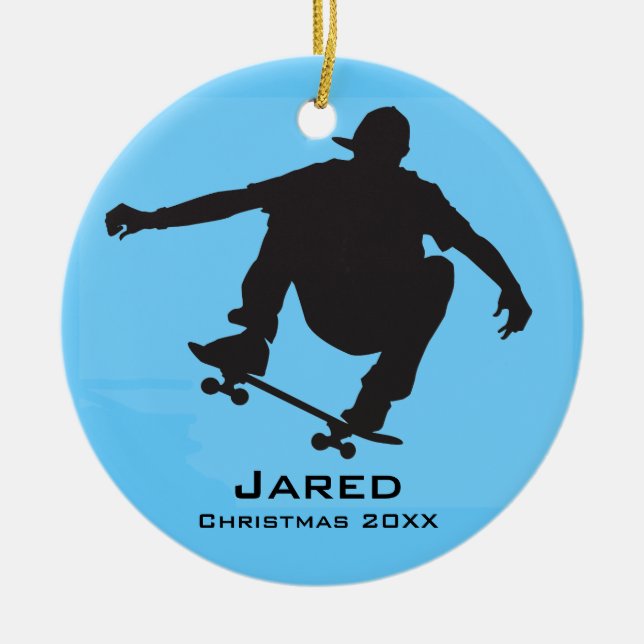 Cerâmica Ornamento personalizado de skate (Frente)