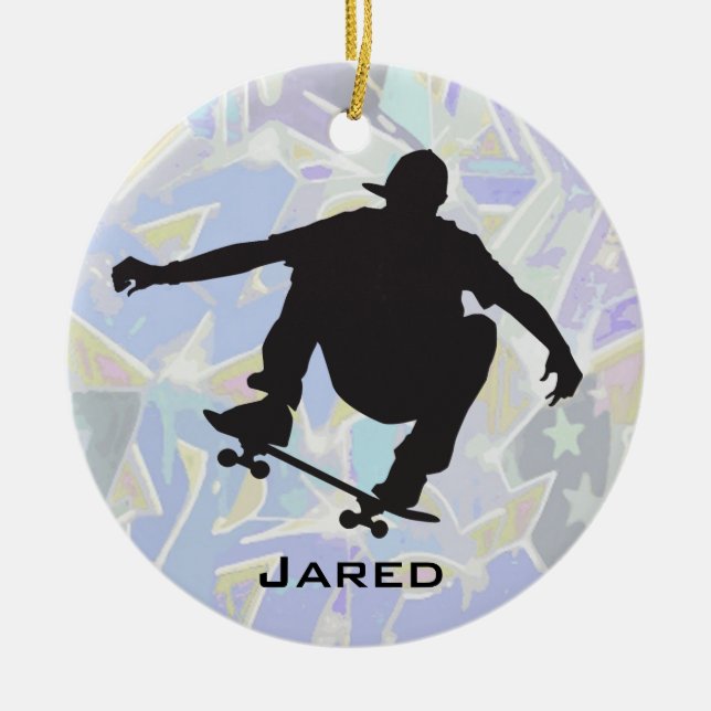 Cerâmica Ornamento personalizado de skate (Frente)