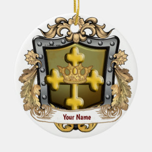 Cerâmica Ornamento personalizado de Sobrenome de Crest da F