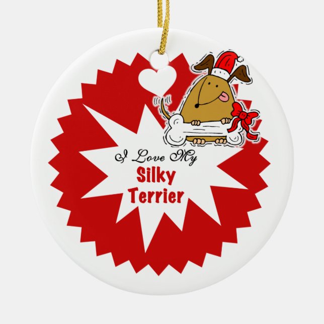 Cerâmica Ornamento personalizado de Terrier Keepsasasak Sil (Frente)