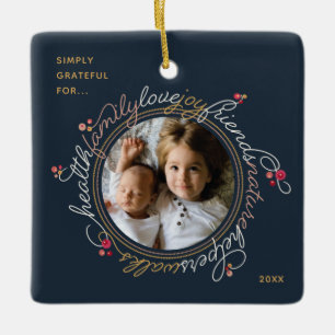 Cerâmica Ornamento Personalizado De Wreath De Gratidão De